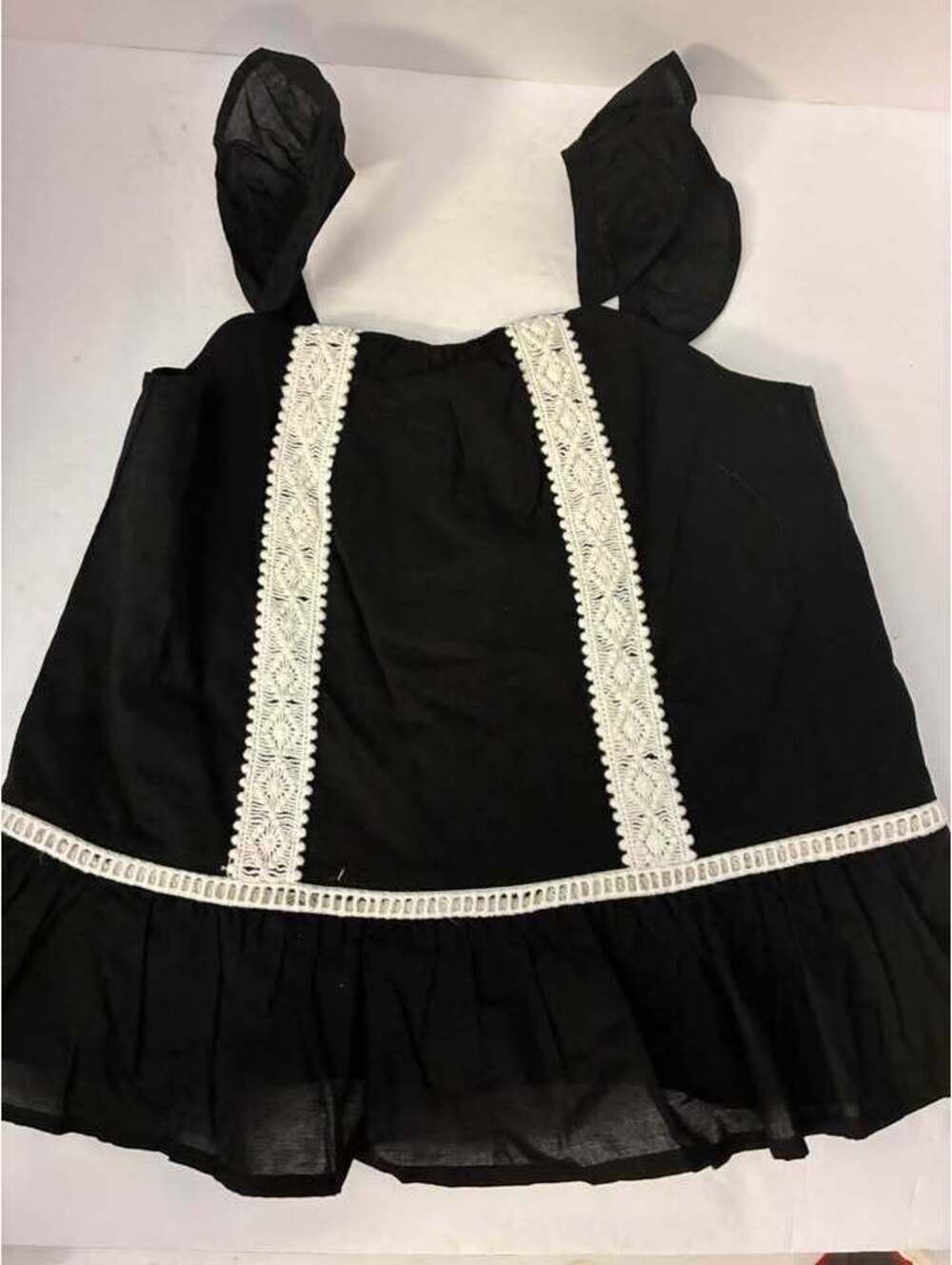 Janie and Jack Nordstrom Rack Black Ruffle Lace Trim dress size 3T